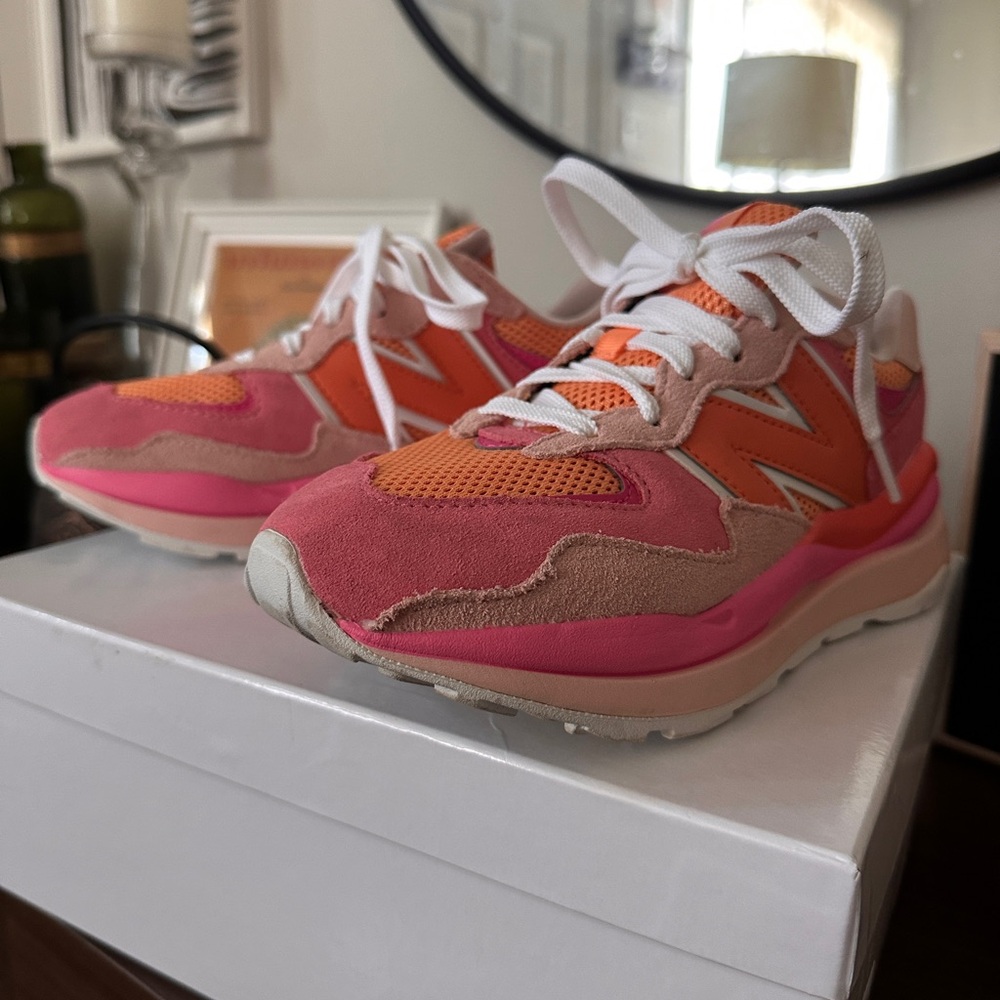 New Balance Women's 57/40 Pink and Orange Sneakers